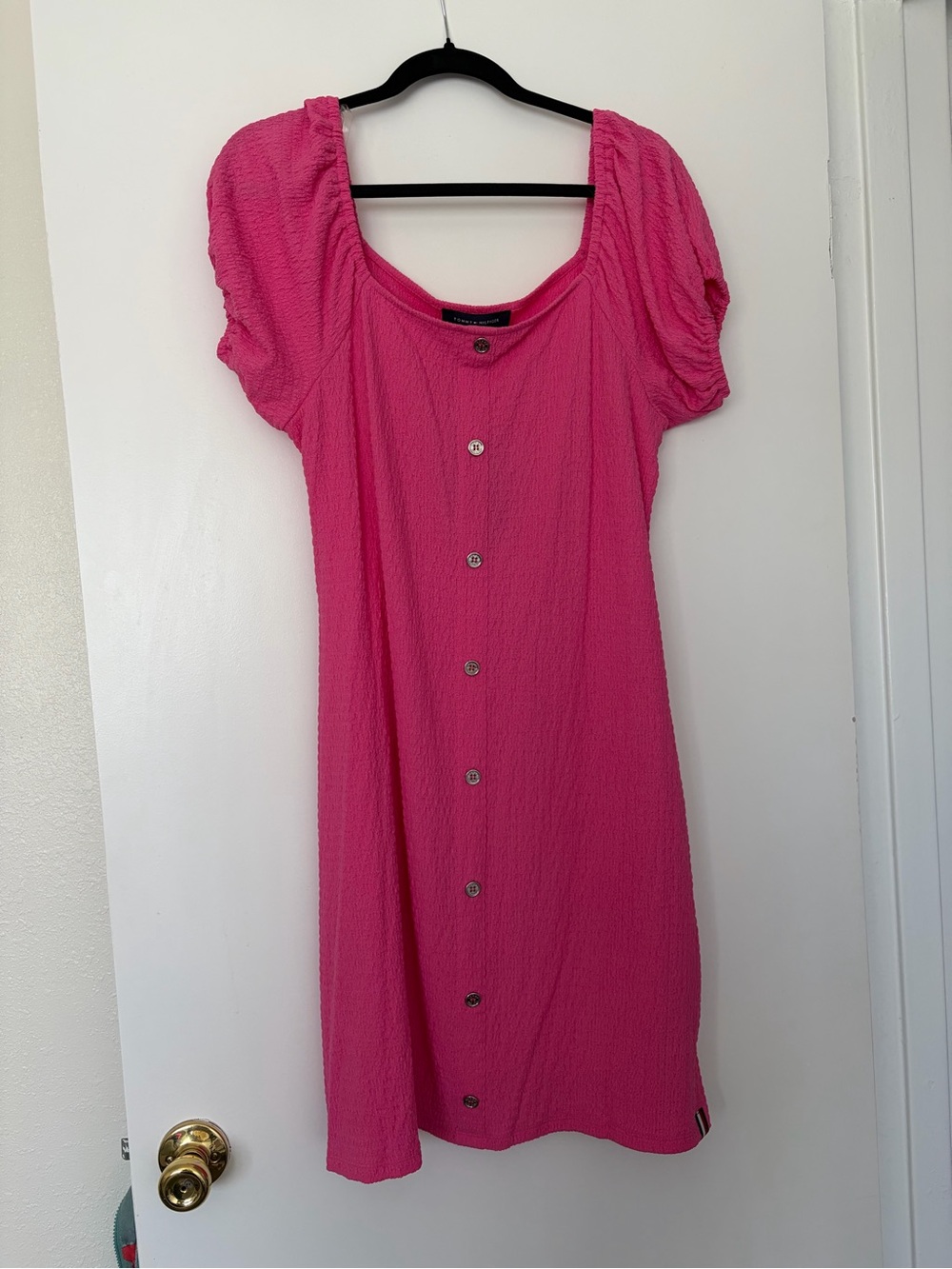 Tommy Hilfiger Hot Pink Button-Front Mini Dress